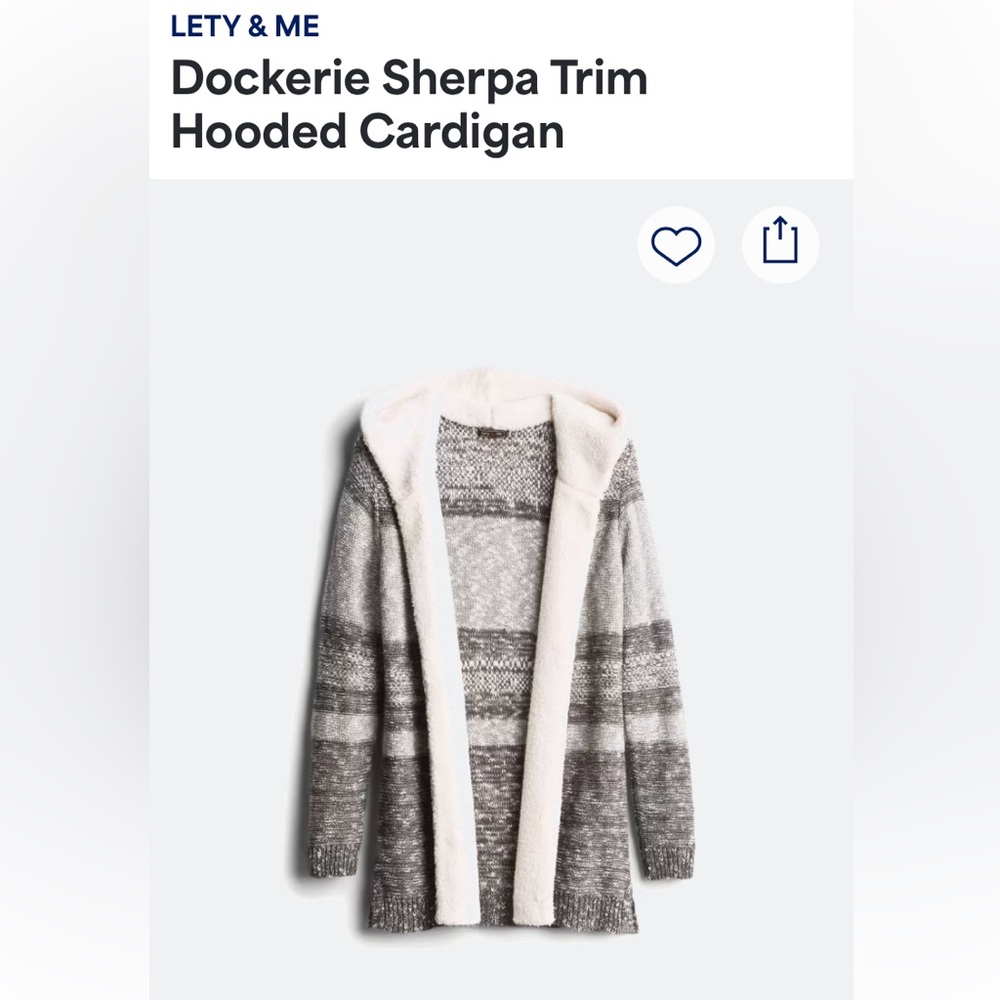 Dockerie Sherpa Trim Hooded Cardigan - Size: Small, Color: Grey